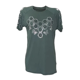 تیشرت زنانه مجلسی ویسکوز نگین‌دار لیزری