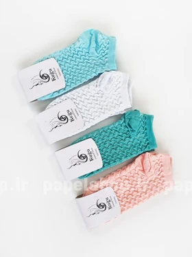 جوراب مچی نخ پنبه طرح موج