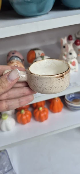 سس خوری سرامیک دسته دار روستیک (شیری)