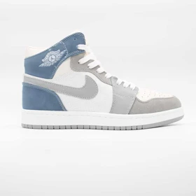 کتانی جردن 1 ساق‌دار طوسی آبی کد 6624