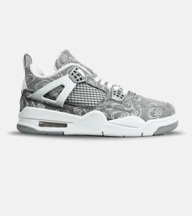 کفش کتانی ساق‌دار مردانه و زنانه طوسی Jordan 4 x Kaws