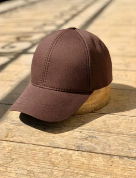 کلاه بیسبالی پارچه وارداتی قهوه ای