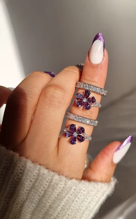 انگشتر جواهری شکوفه ژوپینگ