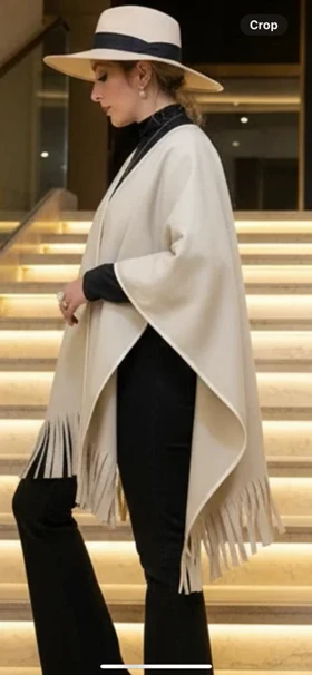 پانچو سرخپوستی کرم رژ