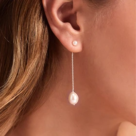 گوشواره نقره مروارید درینا کد 0602