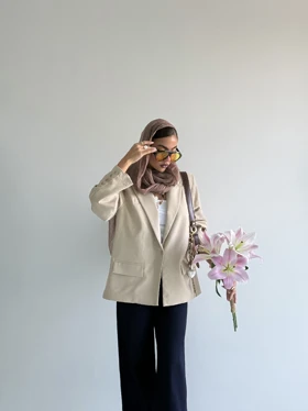 کت لینن طرح جیب