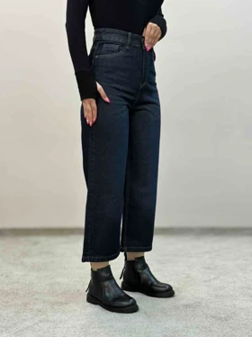 شلوار جین واید سرمه ای 6265