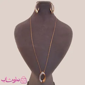 نیم ست زنانه ژوپینگ طلایی نگین‌دار