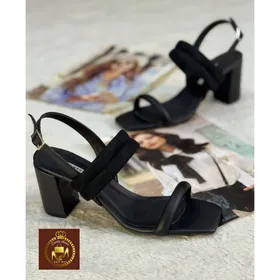 کفش صندل زنانه پاشنه 7 سانت مجلسی رکابدار سگک دار