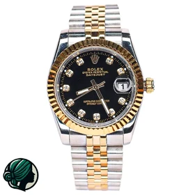 ساعت مچی رولکس مدل Datejust با بند استیل صفحه مشکی