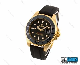 ساعت مچی رولکس یاخ مستر مردانه طلایی بند رابر Rolex-2581-G