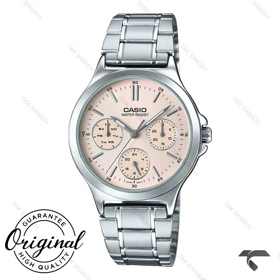 ساعت کاسیو زنانه LTP-V300D-4A سیلور صفحه صورتی Casio-10339-L