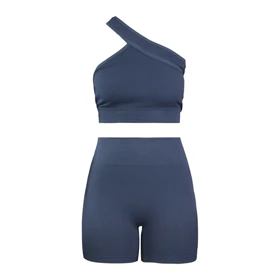 ست نیم‌تنه و کشاله بند ورزشی زنانه مدل 2061 آبی نفتی