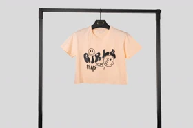 کراپ تیشرت زنانه سوپرنخ مدل GIRL