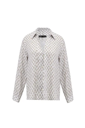 شومیز ساتن طرحدار - 3145