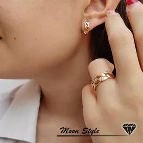 ست حلقه و گوشواره ژوپینگ آبکاری طلا