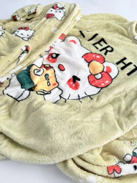 ست بلوز و شلوار حوله ای طرح کیتی