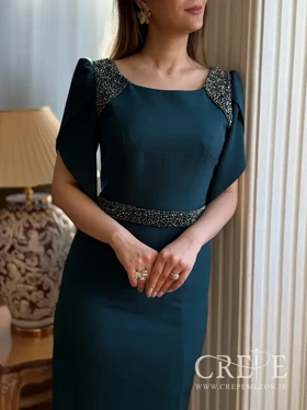 پیراهن کمر سرشانه سنگدوزی