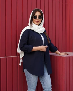 شومیز پیراهنی دوجیب مدل رزیتا کد 2795