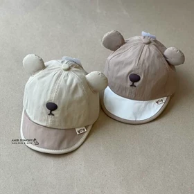 کلاه نوزادی لبه متحرک طرح خرس