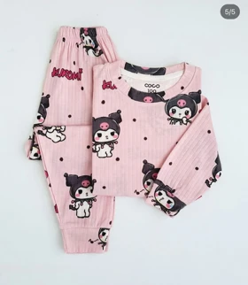 ست راحتی منزلی بلوز آستین بلند و شلوار COCO