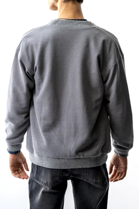 سویشرت زیپ‌دار ژاکارد مردانه