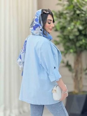 مانتو دو دکمه آستین پاگن ملیسا