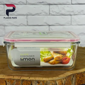 ظرف شیشه ای مستطیل 1.5 لیمون