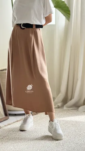 دامن ساتن کرم