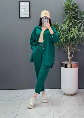 ست مانتو شلوار لینن کمربند Dior
