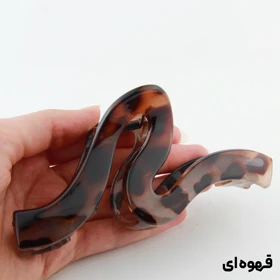 کلیپس دخترانه مدل موج خال‌خالی (قهوه‌ای)