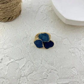 انگشتر زنانه طرح گل میناکاری کاشی