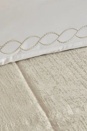 سرویس روتختی دو نفره Karaca Home مدل Bride Coll Daphne پنبه پلیاستر - شیری