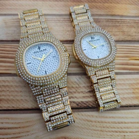 ساعت مچی ست پتک فیلیپ Patek Philippe 6005 فول نگین تاریخ دار
