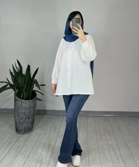 مانتو دکمه دار بیسکا