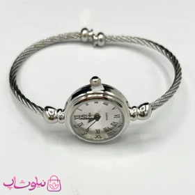 ساعت بنگلی کوارتز یونانی نقره ای صفحه سفید