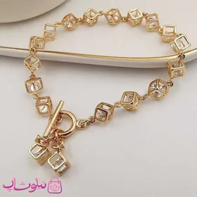 دستبند زنانه ژوپینگ مکعبی آویزدار
