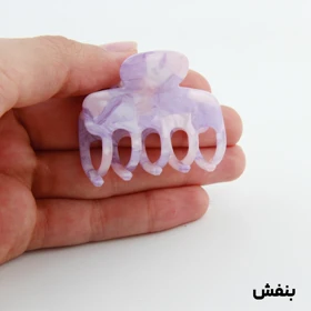 کلیپس دخترانه مدل بند انگشتی طرح خرچنگی آبرنگی (بنفش)
