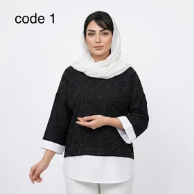 تونیک شانل نگیندار (دارای کمی کشسانی) ویژه محرم مدل لونا علیدسا