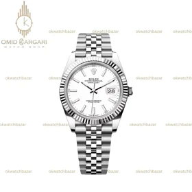 ساعت مچی رولکس سوئیسی سیلور بند جوبیلی صفحه سفید Rolex Datejust
