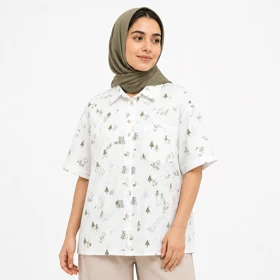 پیراهن زنانه نخی آستین کوتاه سفید وارداتی