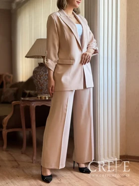 ست کت و شلوار آستین بنددار