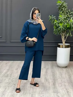ست مانتو و شلوار بابوس نوار دوزی