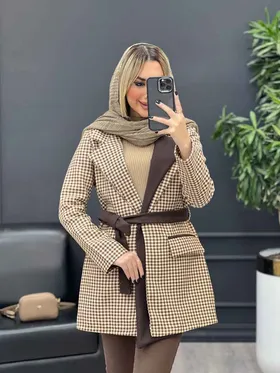 پالتو چهارخونه دو جیب