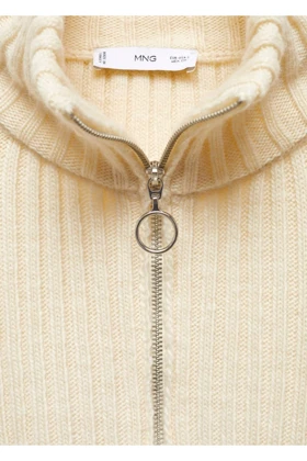 ژاکت کش باف پشمی زنانه اورجینال منگو mango