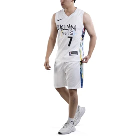 ست رکابی و شلوارک بسکتبالی بروکلین مدل Nike-DRI FIT-5B079 سفید