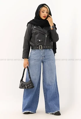 بایکر چرم آستر دار زارا کد1004863