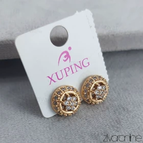 گوشواره ژوپینگ مدل گل گوش نگین‌دار 20008