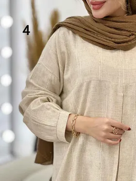 مانتو لینن نچرال جلو پیله
