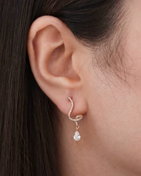 گوشواره آویز اشکی نگیندار ژوپینگ